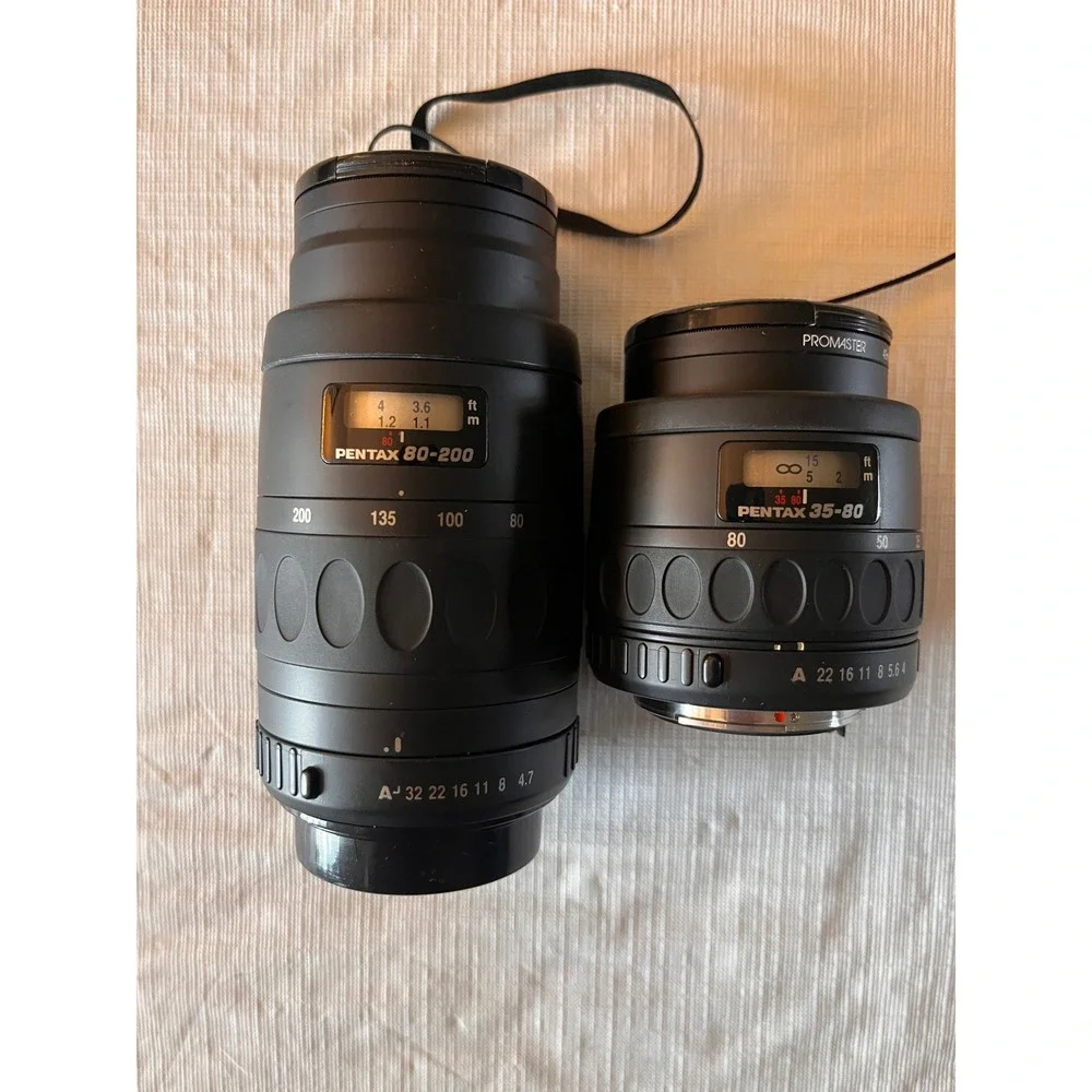Pentax 80-200mm f4.7-5.6 and 35-80mm f4-5.6 SMC-F K-Mount Zoom Lens Set